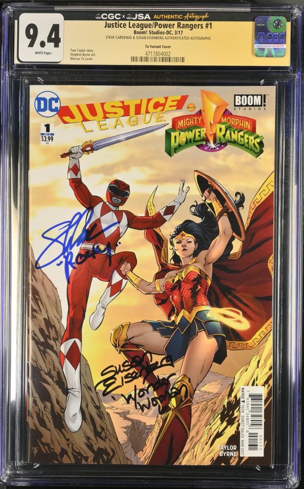 Image for Justice League/Power Rangers #1 CGC 9.4 Signed by Steve Cardenas & Susan Eisenberg