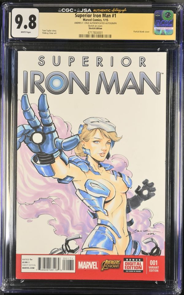Image for Superior Iron Man #1 CGC 9.8 Signed by Andres F. Cruz