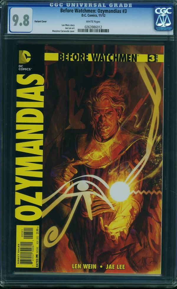 Image for Before Watchmen: Ozymandias #3 CGC 9.8 Variant