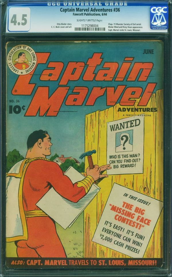 Image for Captain Marvel Adventures #36 CGC 4.5