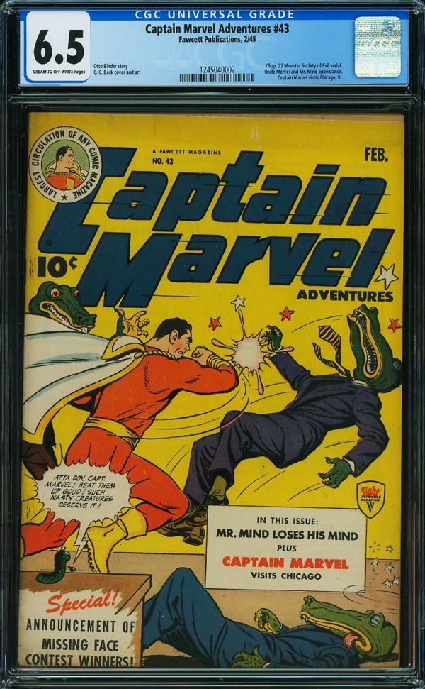 Image for Captain Marvel Adventures #43  CGC 6.5