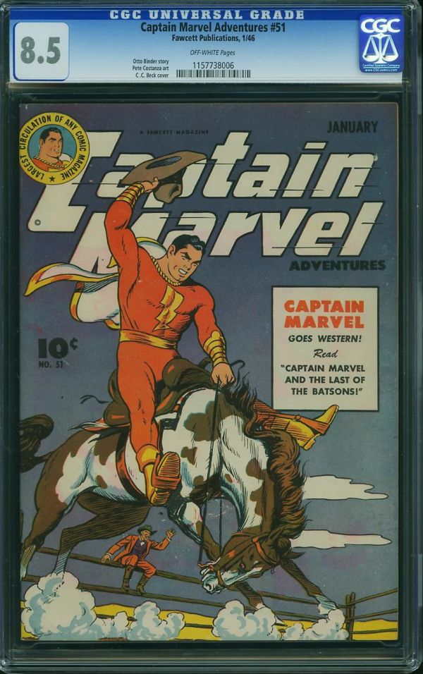Image for Captain Marvel Adventures #51 CGC 8.5