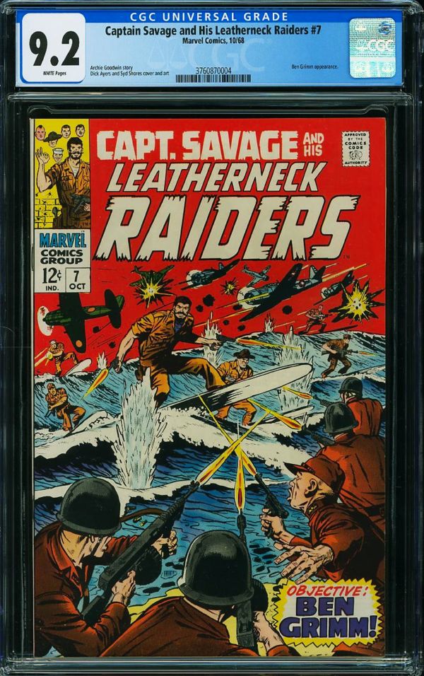 Image for Captain Savage and His Leatherneck Raiders #7 CGC 9.2