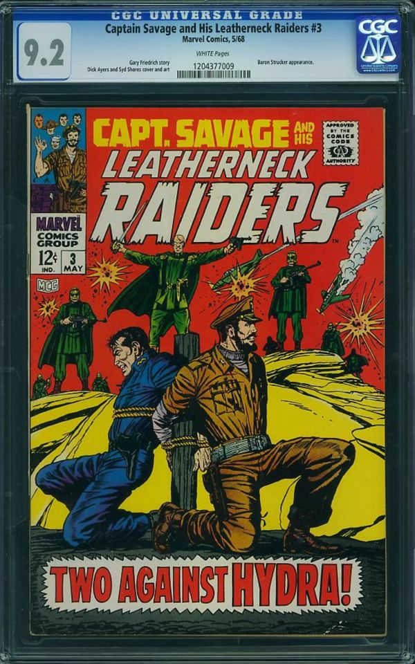 Image for Captain Savage and His Leatherneck Raiders #3 CGC 9.2