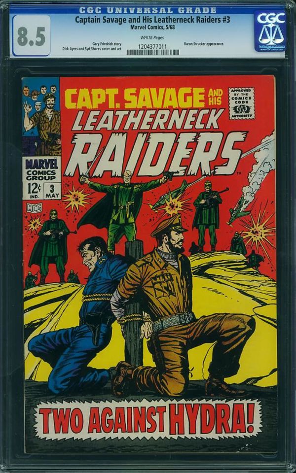Image for Captain Savage and His Leatherneck Raiders #3 CGC 8.5