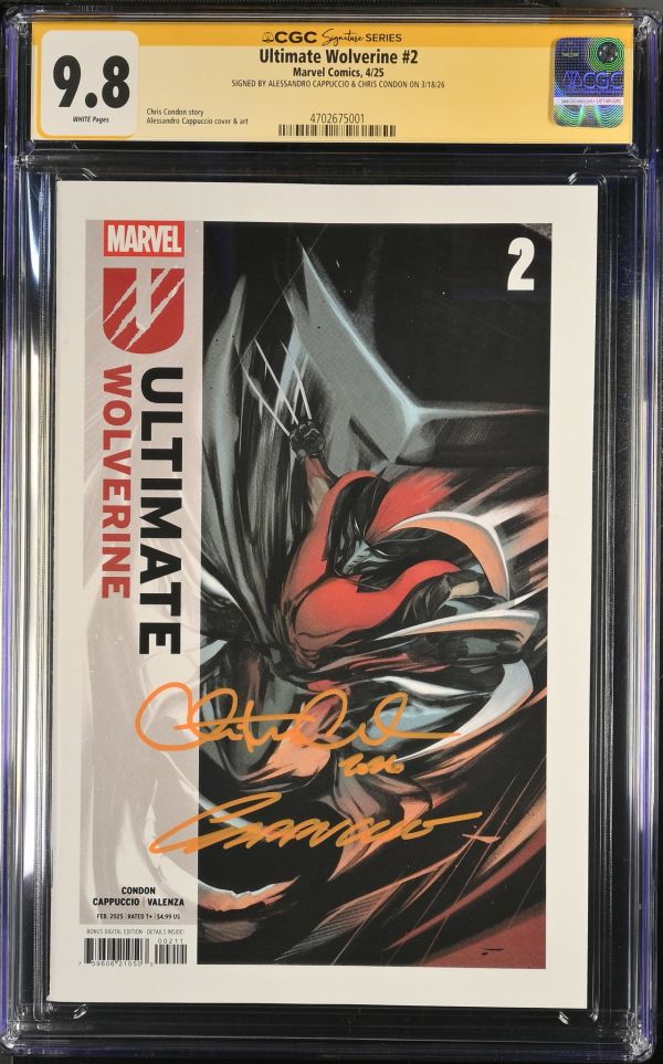 Image for Ultimate Wolverine #2 CGC 9.8 Signed by Alessandro Cappuccio & Chris Condon
