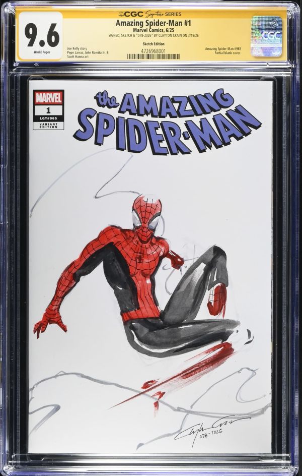 Image for Amazing Spider-Man #1 CGC 9.6 Signed by Clayton Crain