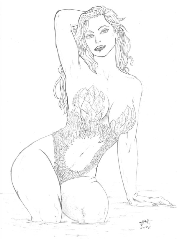 Image for Poison Ivy Original Pencil Art by Jafeth Ribeiro
