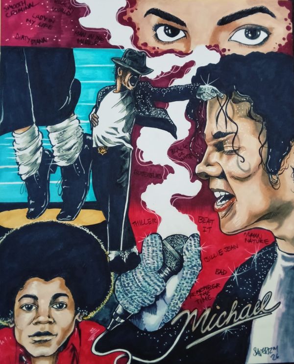 Image for Michael Jackson Hand Drawn Art Signed by Saverizm