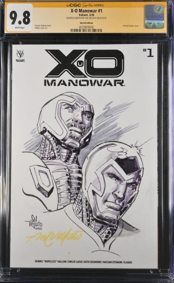 Image for X-O MANOWAR #1 (2020) CGC 9.8 SS – CUSTOM SKETCH & SIGNED BY SAL VELLUTO​
