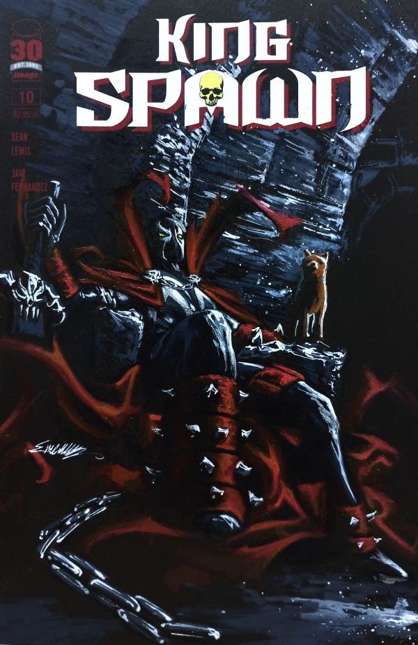 Image for Spawn acrylics on black sketch cover by Manu Silva 