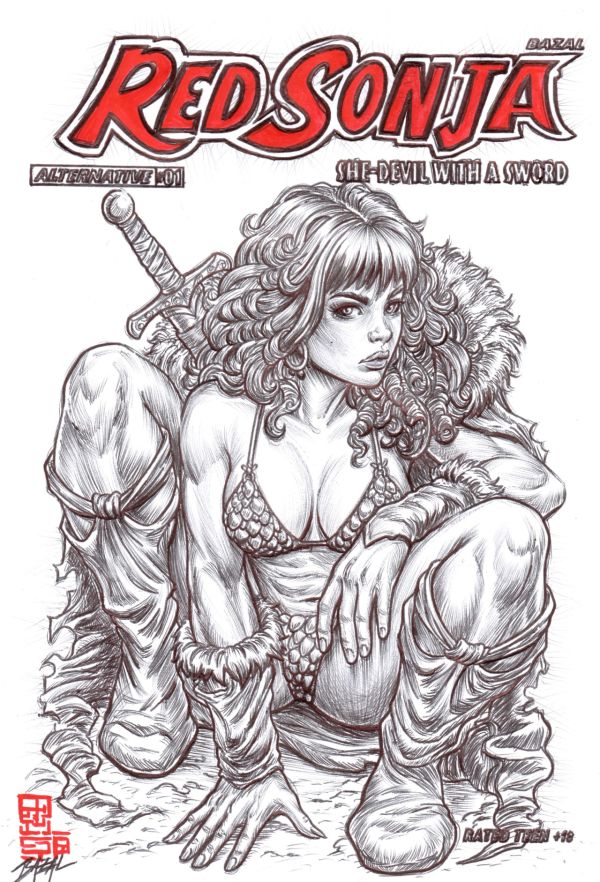 Image for Red Sonja - TRAIL SEEKER / Bazal. 8,3x11,7 in.