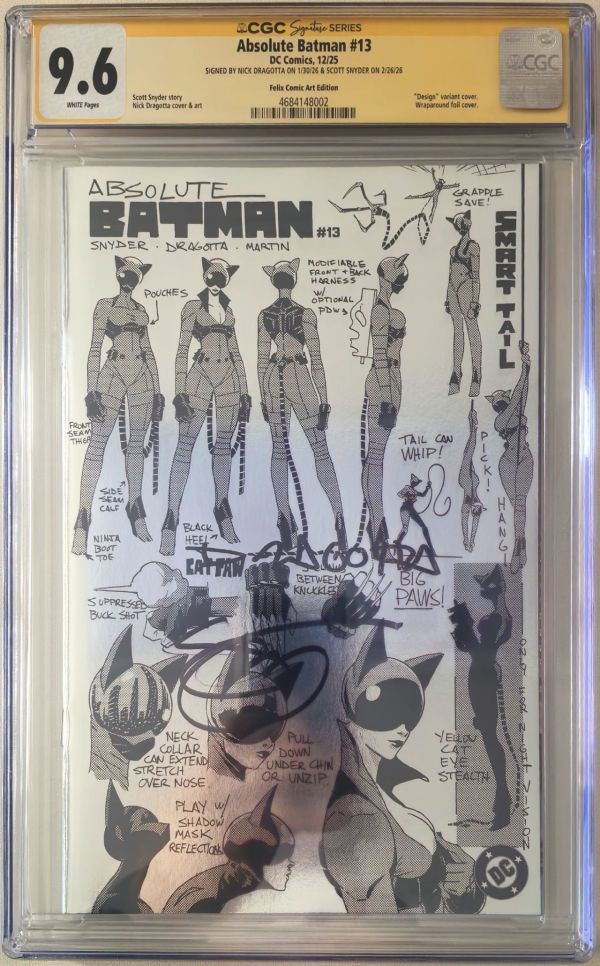 Image for Absolute Batman #13 CGC 9.6 Signed by Nick Dragotta & Scott Synder Felix Variant 