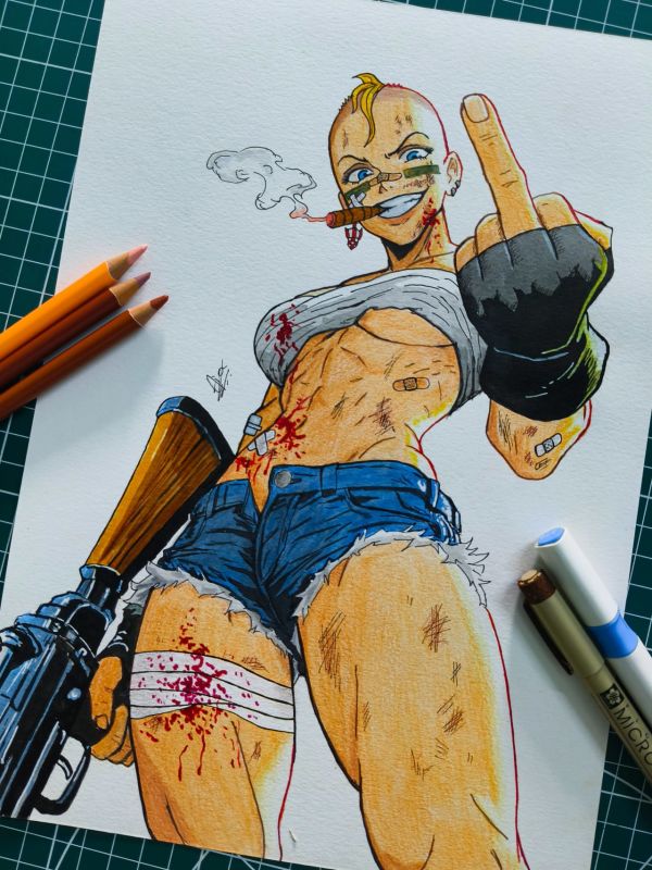 Image for Tank Girl Commissioned Art 8.3x11.7