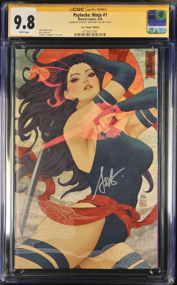 Image for Psylocke: Ninja #1 CGC 9.8 Signed by Stanley "Artgerm" Lau