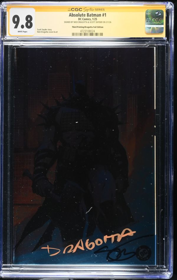 Image for Absolute Batman #1 CGC 9.8 Signed by Nick Dragotta & Scott Snyder