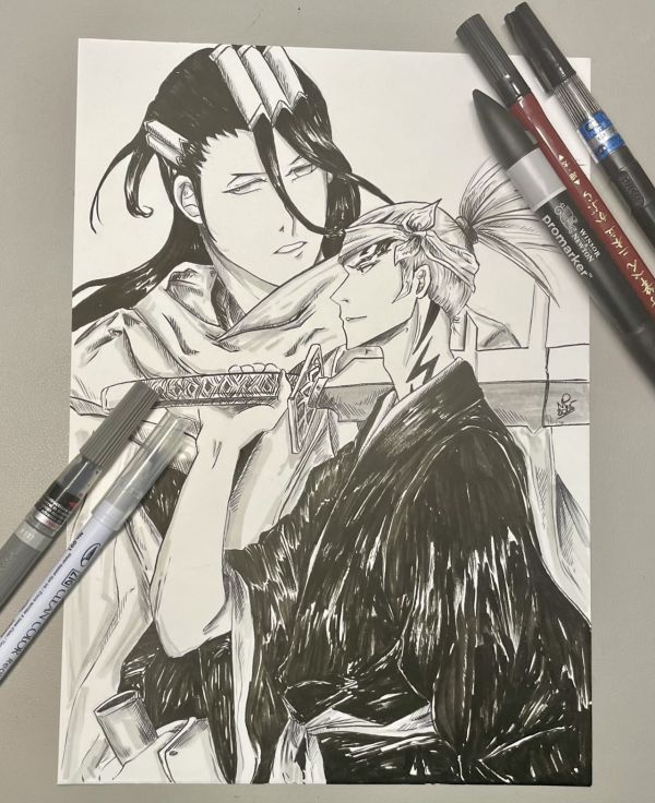 Image for Byakuya Kuchiki & Renji Abarai Illustration