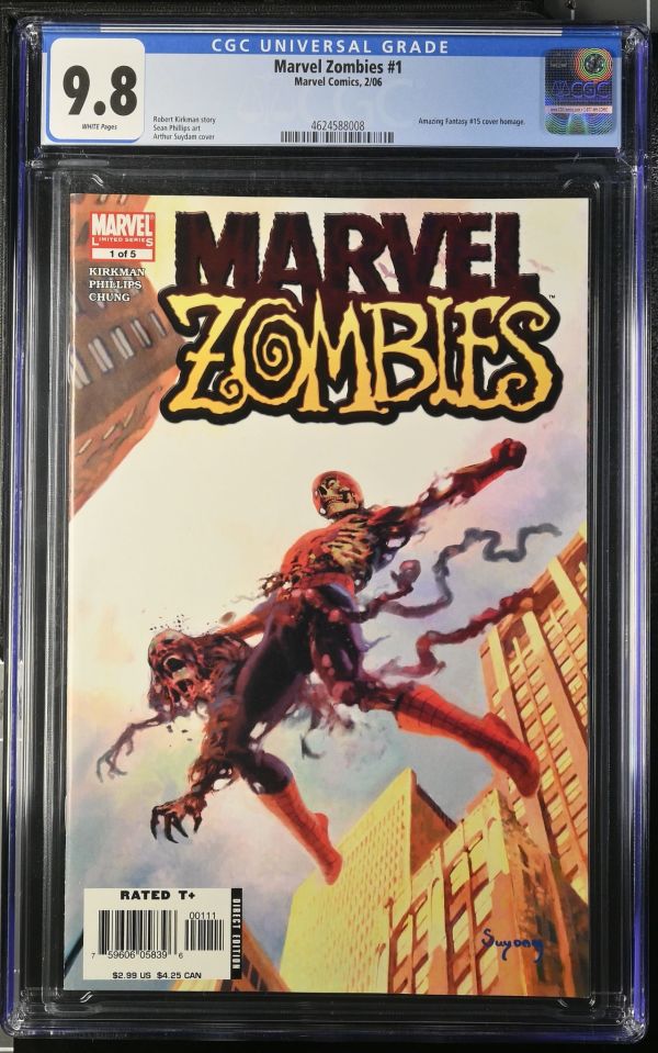 Image for Marvel Zombies #1 | CGC 9.8 | UniversalAmazing Fantasy #15 cover homage.Robert Kirkman storySean Phillips artArthur Suydam cover