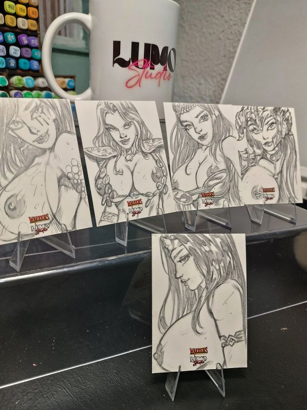 Image for Set-5 Sketchcards Warriors 1° By Oz Sketchcard Set