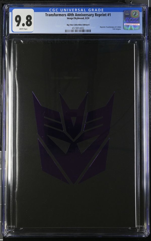 Image for Transformers 40th Anniversary Reprint #1 CGC 9.8
