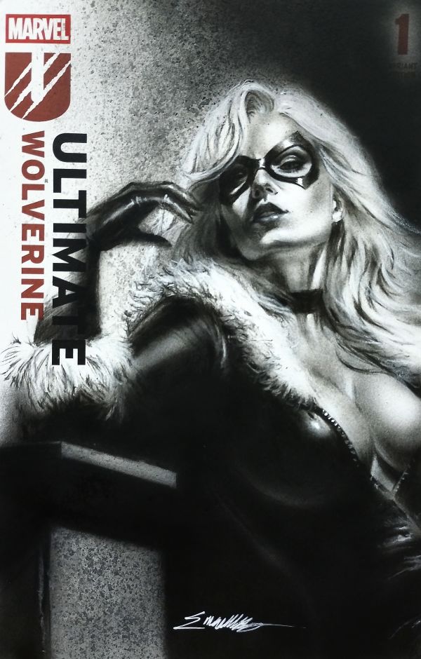 Image for Black cat - charcoal pencils by Manu Silva 