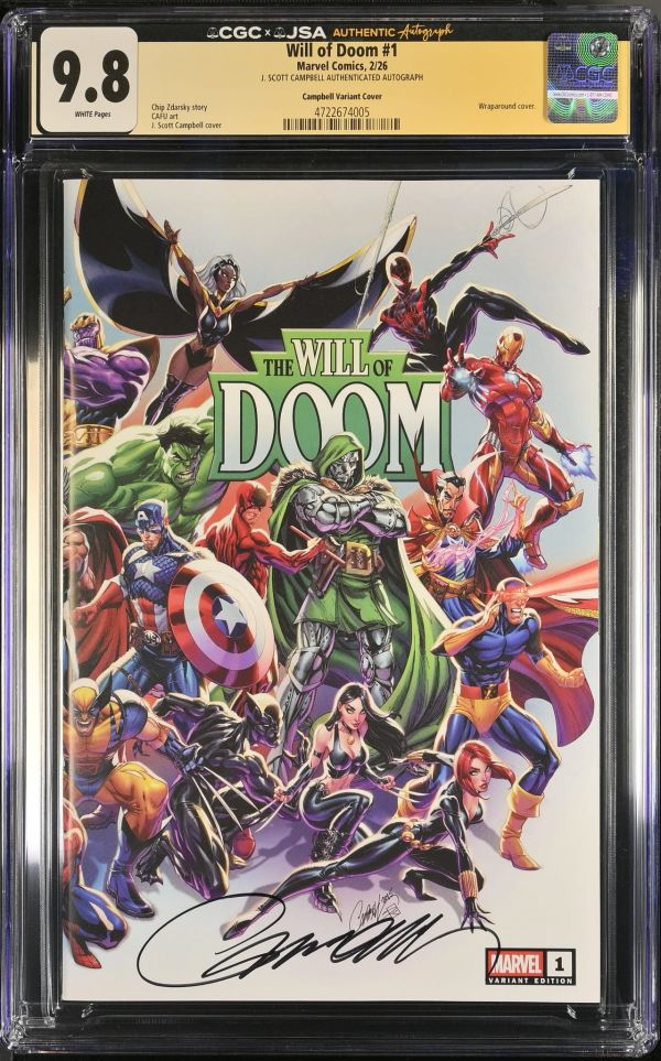 Image for Will of Doom #1 CGC 9.8 Signed by J. Scott Campbell