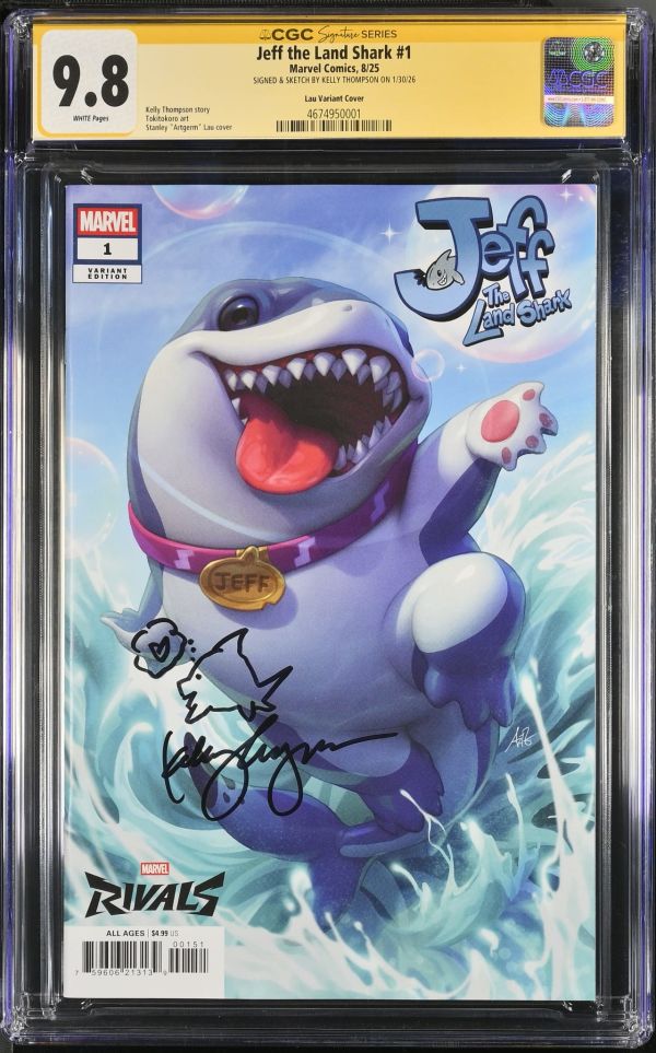 Image for Jeff the Land Shark #1 CGC 9.8 Signed & Sketched by Kelly Thompson