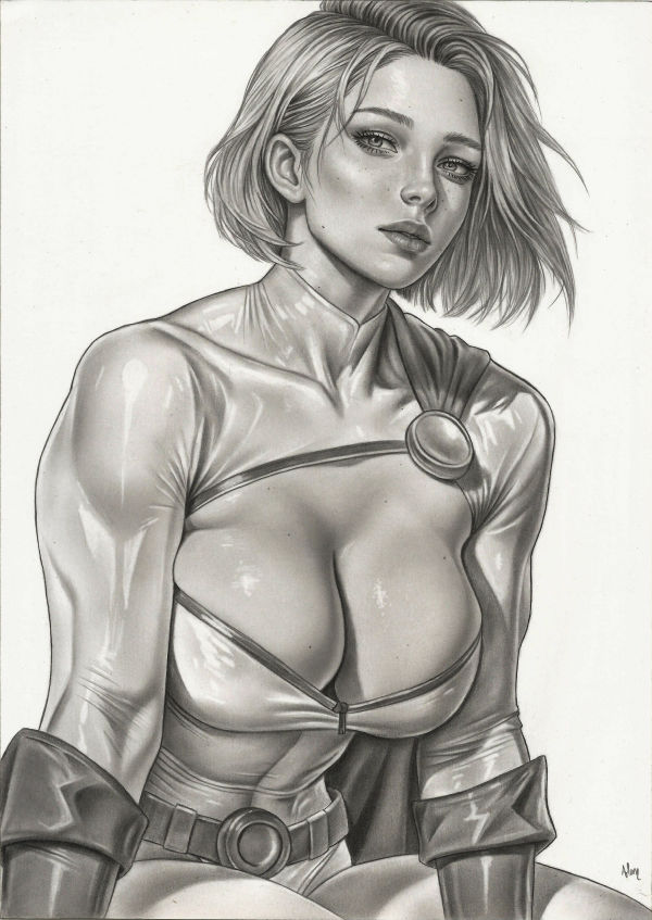 Image for Power Girl Portrait Illustration