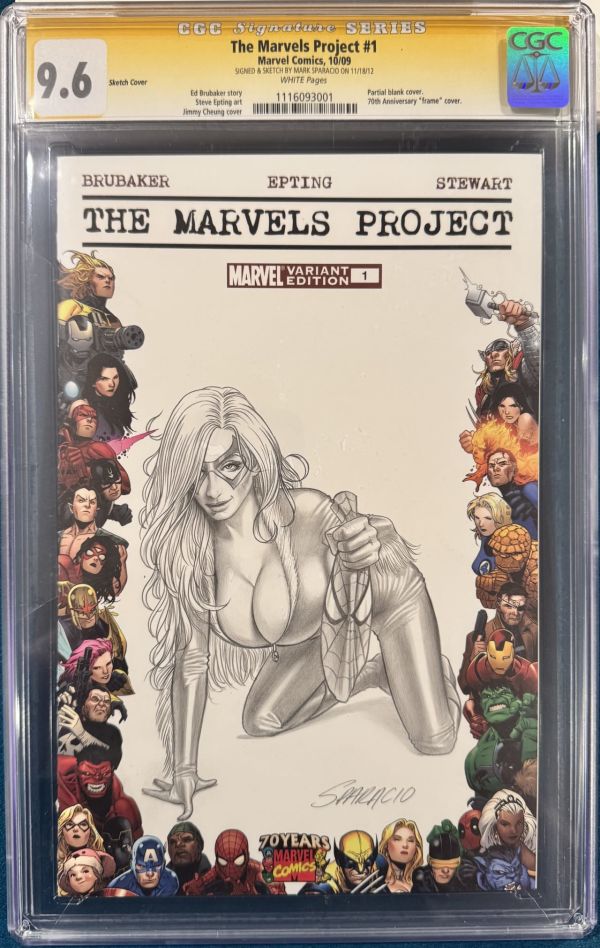 Image for Mark Sparacio Black Cat The Marvels Project #1 CGC Sketched and Signed