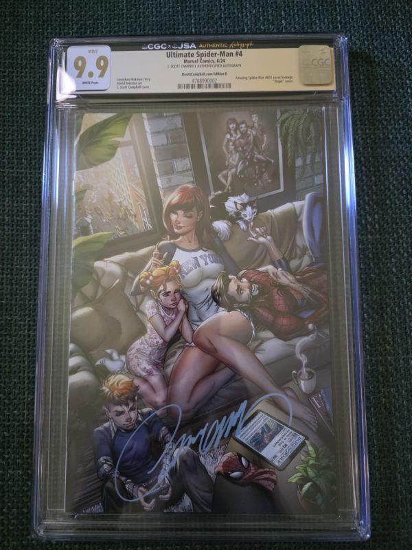 Image for Ultimate Spider Man 4 CGC 9.9 JSA Signed Campbell Edition D Virgin ASM 601