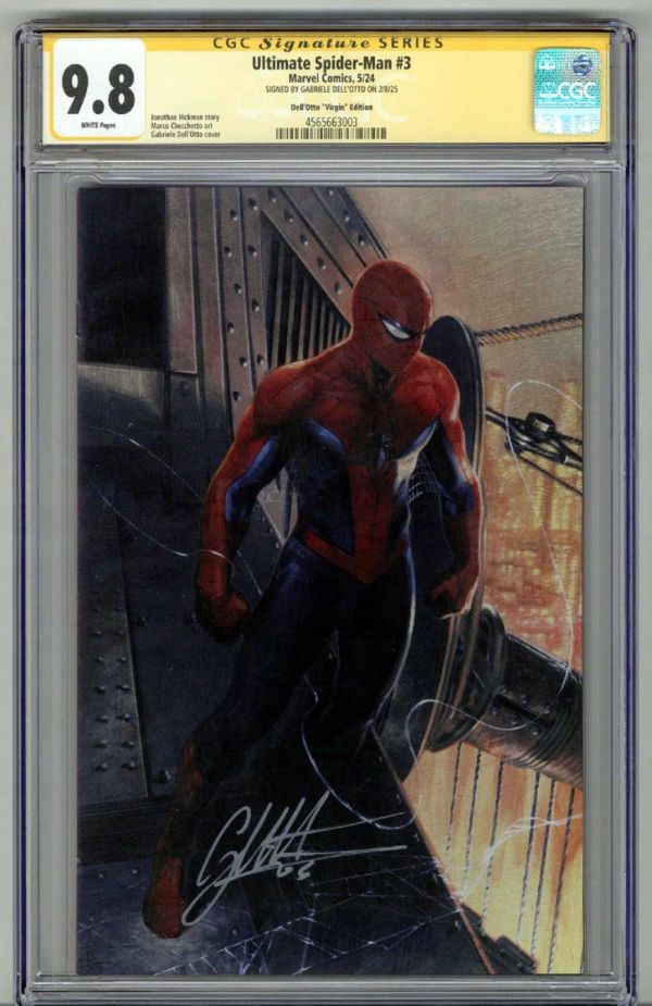 Image for ULTIMATE SPIDER-MAN #3 CGC 9.8 SS SIGNED GABRIELE DELL'OTTO VIRGIN VARIANT RARE