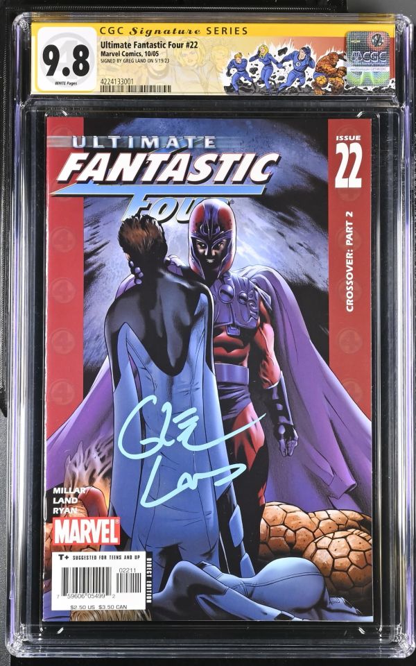 Image for Ultimate Fantastic Four #22 | CGC 9.8 | Signature SeriesSIGNED BY GREG LAND ON 5/19/23Origin & 1st appearance ofthe Marvel Zombies.Mark Millar storyGreg Land & Matt Ryan cover & art