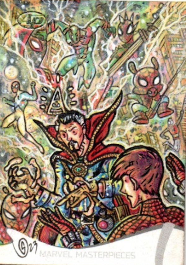 Image for Spider-man and Dr. Strange - Marvel Masterpieces 2020 by Jucylande Jr - Sketch Card