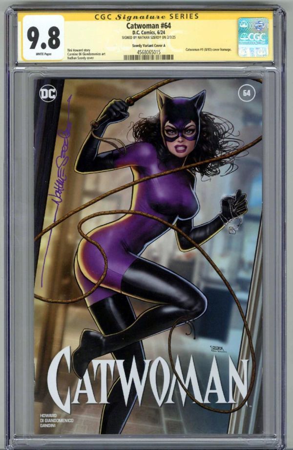 Image for CATWOMAN #64 CGC 9.8 SS SIGNED NATHAN SZERDY VARIANT COVER A LOW POP 4 RARE