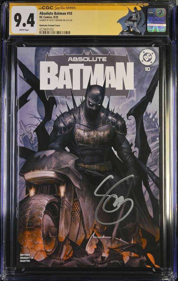 Image for Absolute Batman #10 CGC 9.4 Signed by Scott Snyder