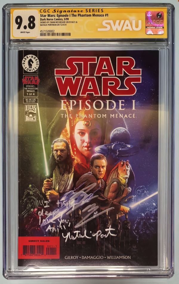 Image for Star Wars: Episode I The Phantom Menace #1 CGC 9.8 Signed by Ewan Mcgregor and Natalie Portman