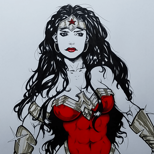 Image for Wonder Woman original artwork A3 size.
