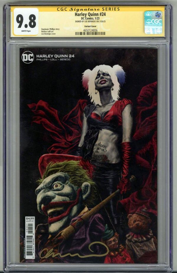 Image for HARLEY QUINN #24 CGC 9.8 SS SIGNED LEE BERMEJO VARIANT COVER LOW POP 2 VERY RARE