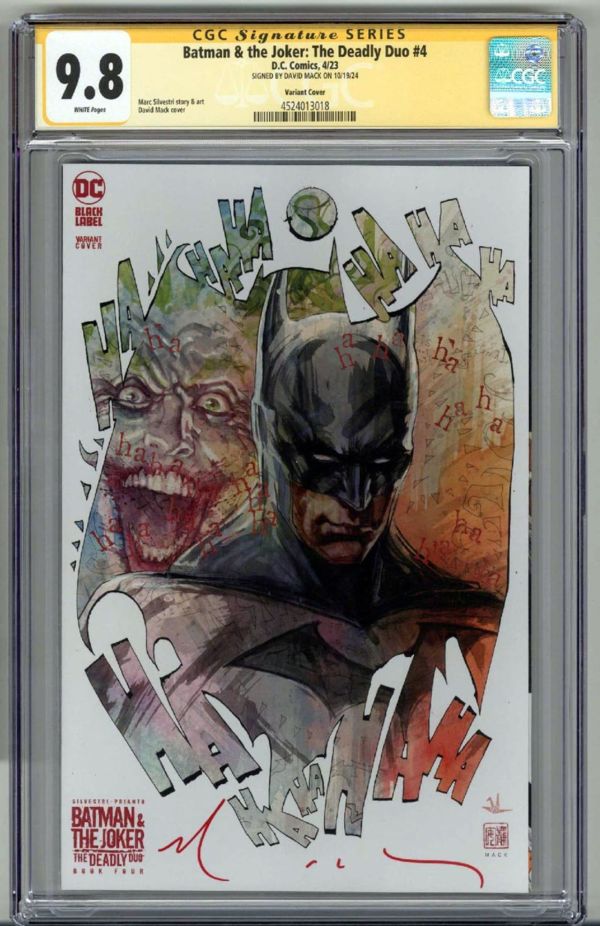 Image for BATMAN & THE JOKER: THE DEADLY DUO #4 CGC 9.8 SS SIGNED DAVID MACK LOW POP 8