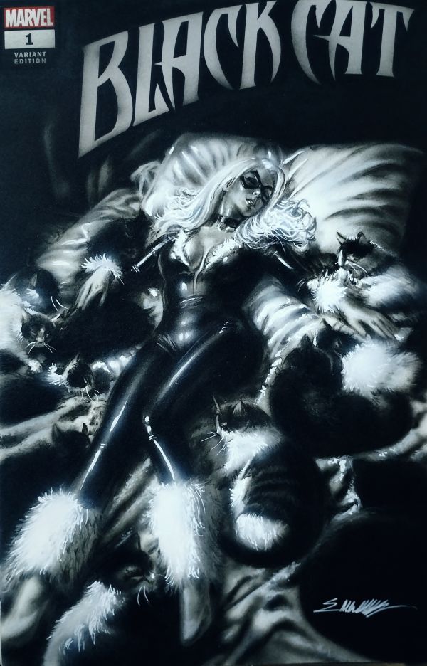 Image for Black cat - charcoal pencils And indian inks on AirBrush by Manu Silva 