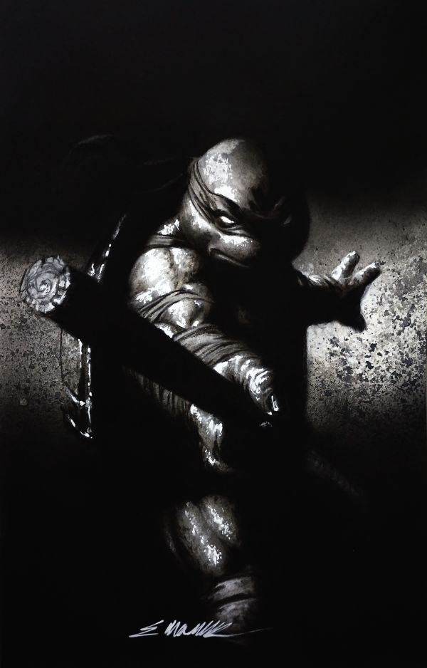 Image for TMNT turned in a virgin sketch cover - Donatello charcoal pencils And indian inks on AirBrush by Manu Silva 