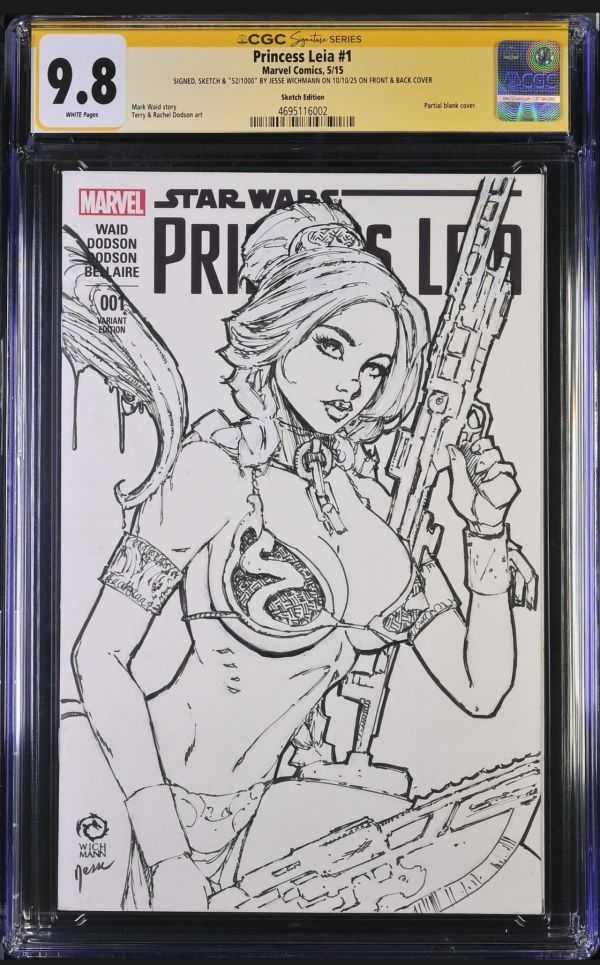 Image for Princess Leia #1 CGC 9.8 Original Art Sketch cover by Jesse Wichmann