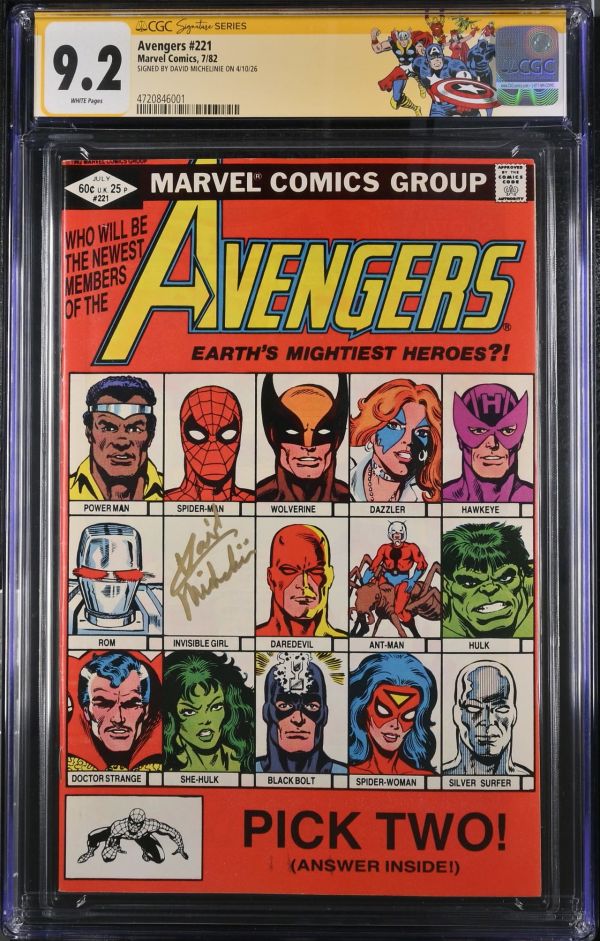Image for Avengers #221 CGC 9.2 Signed by David Michelinie