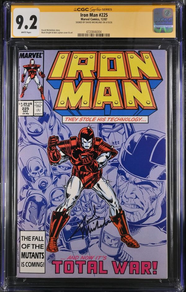 Image for Iron Man #225 CGC 9.2 Signed by David Michelinie