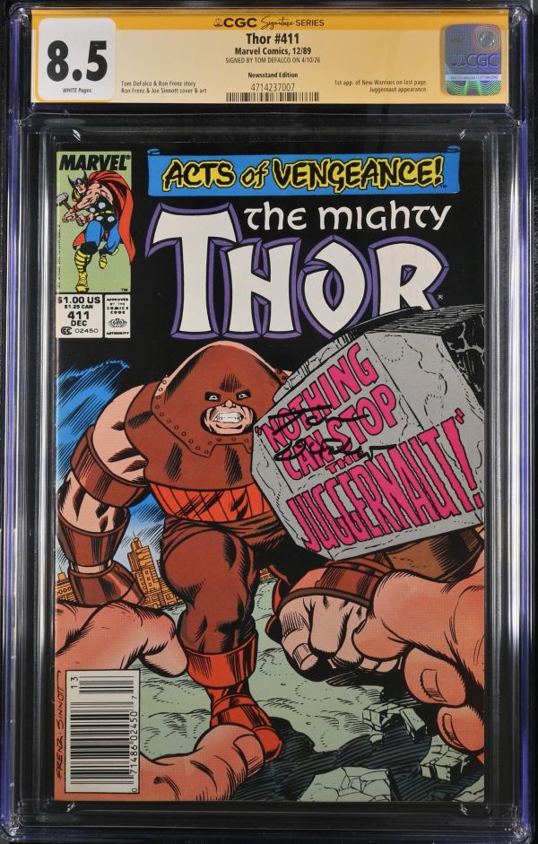 Image for Thor #411 CGC 8.5 Signed by Tom Defalco