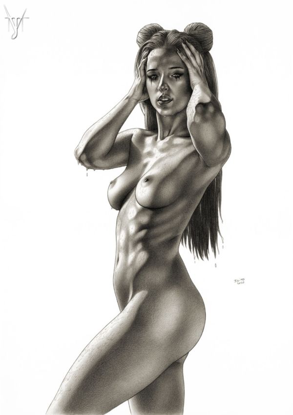 Image for ZOEY (NIGHTMARE) - GASLIGHTERS #6 - Nude original pin up art for Bad Donut Comics
