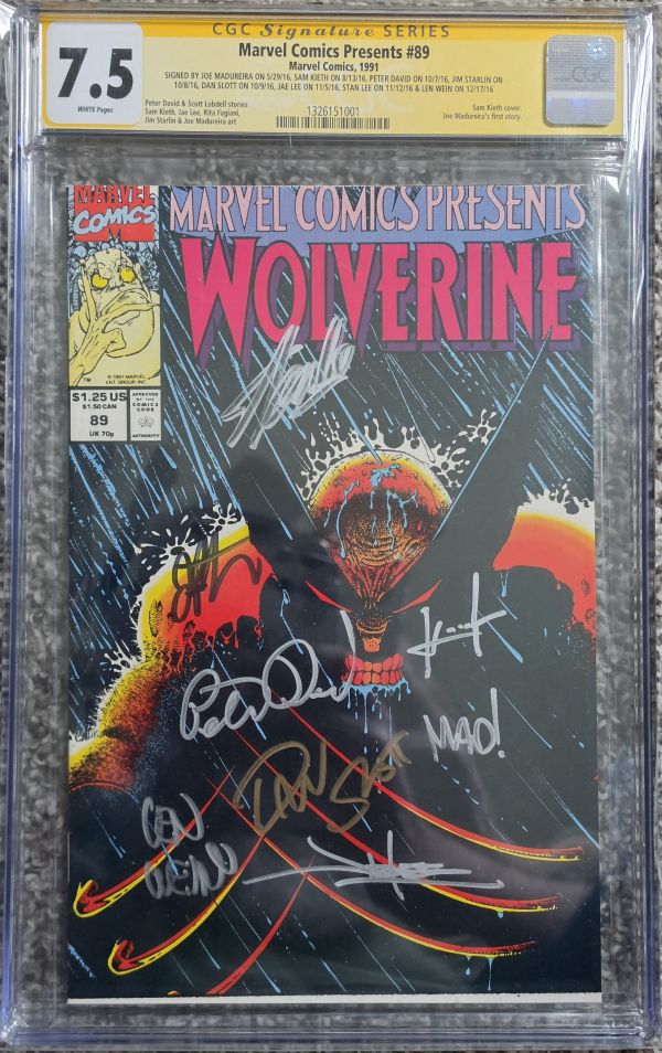 Image for Marvel Comics Presents #89 CGC 7.5 Signed by Joe Madureira, Sam Kieth, Peter David, Jim Starlin, Dan Slott, Jae Lee, Stan Lee & Len Wein