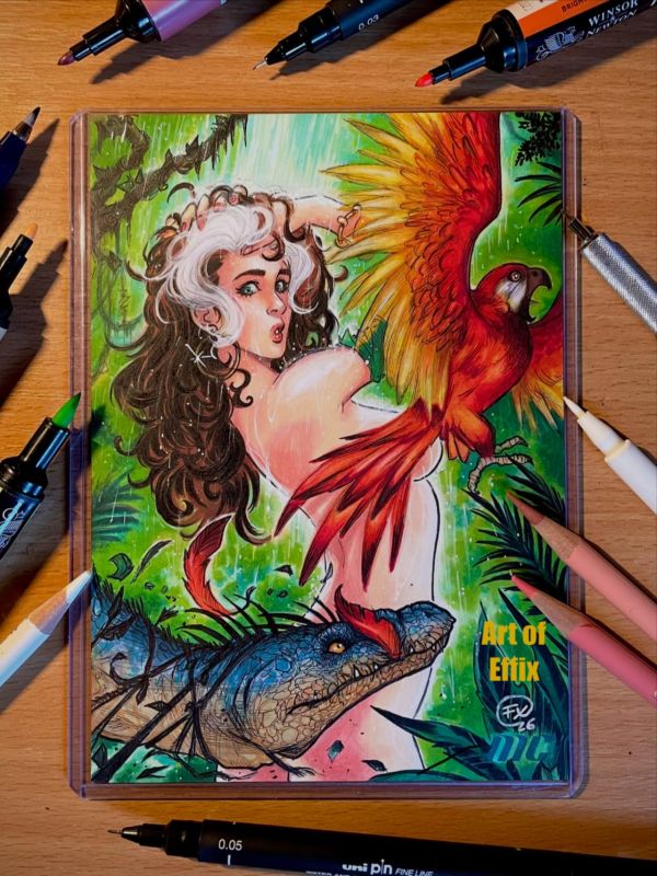 Image for Marvel Rogue in Savage Land (sketch card commission)