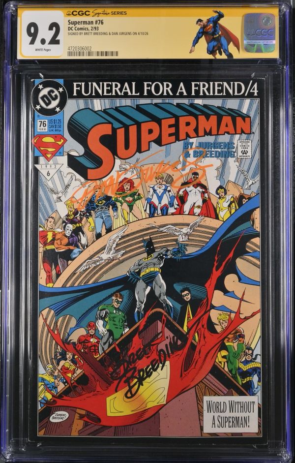 Image for Superman #76 CGC 9.2 Signed by Brett Breeding & Dan Jurgens