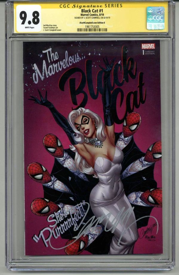 Image for BLACK CAT #1 CGC 9.8 SS SIGNED J. SCOTT CAMPBELL VARIANT EDITION E LE 1500 RARE